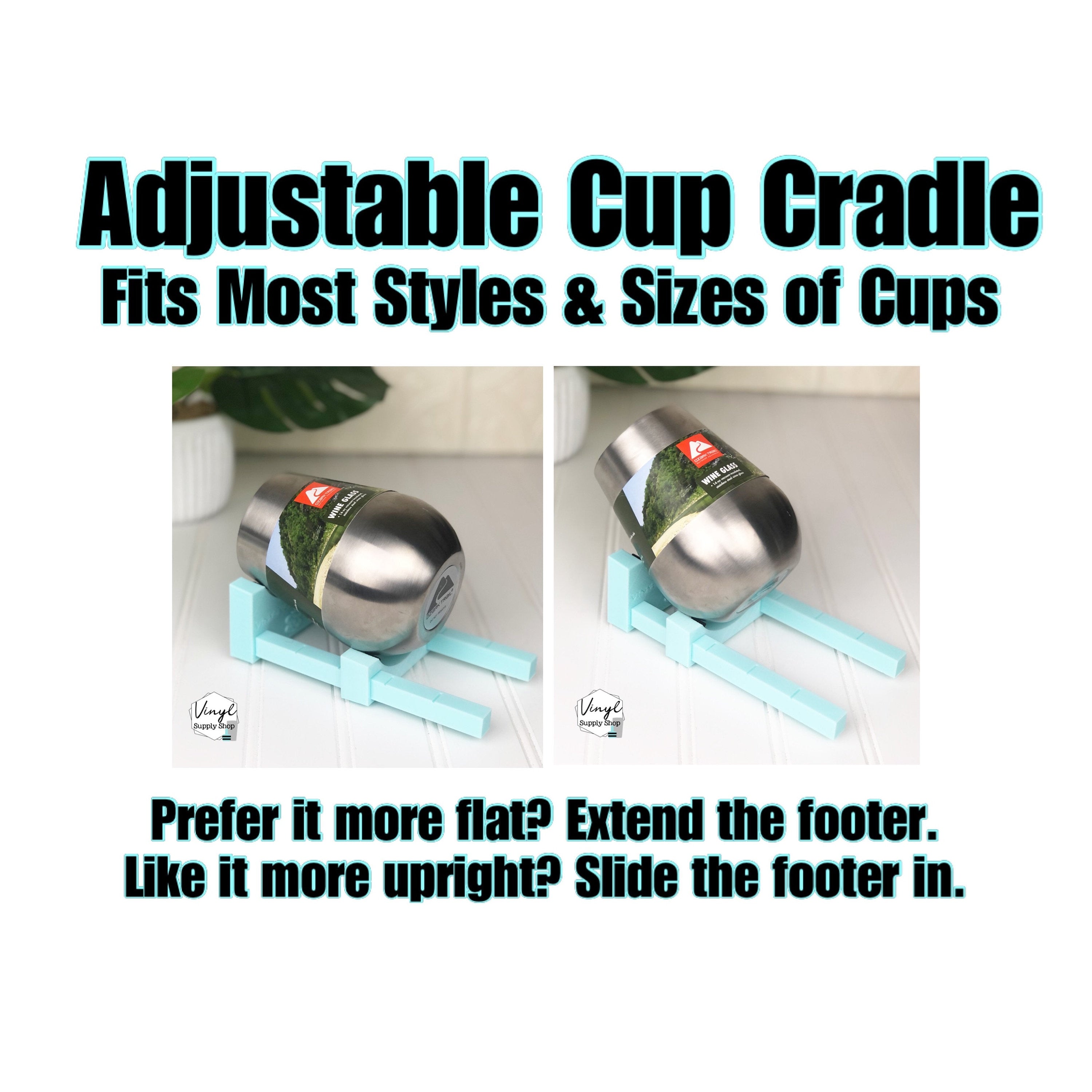 Adjustable Cup Cradle Decal Placement Helper Compact and Fits Most