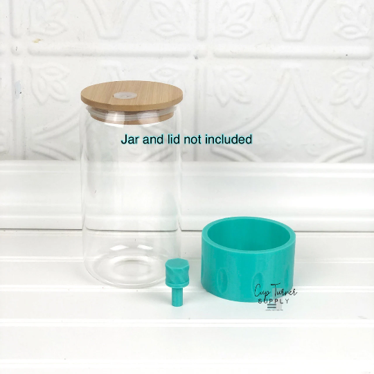 Holder for Bamboo Lid to Help Decorate, Paint, Rhinestone- Fits Most 16 to 20 oz Glass Jar Bamboo Lids. JAR NOT INCLUDED