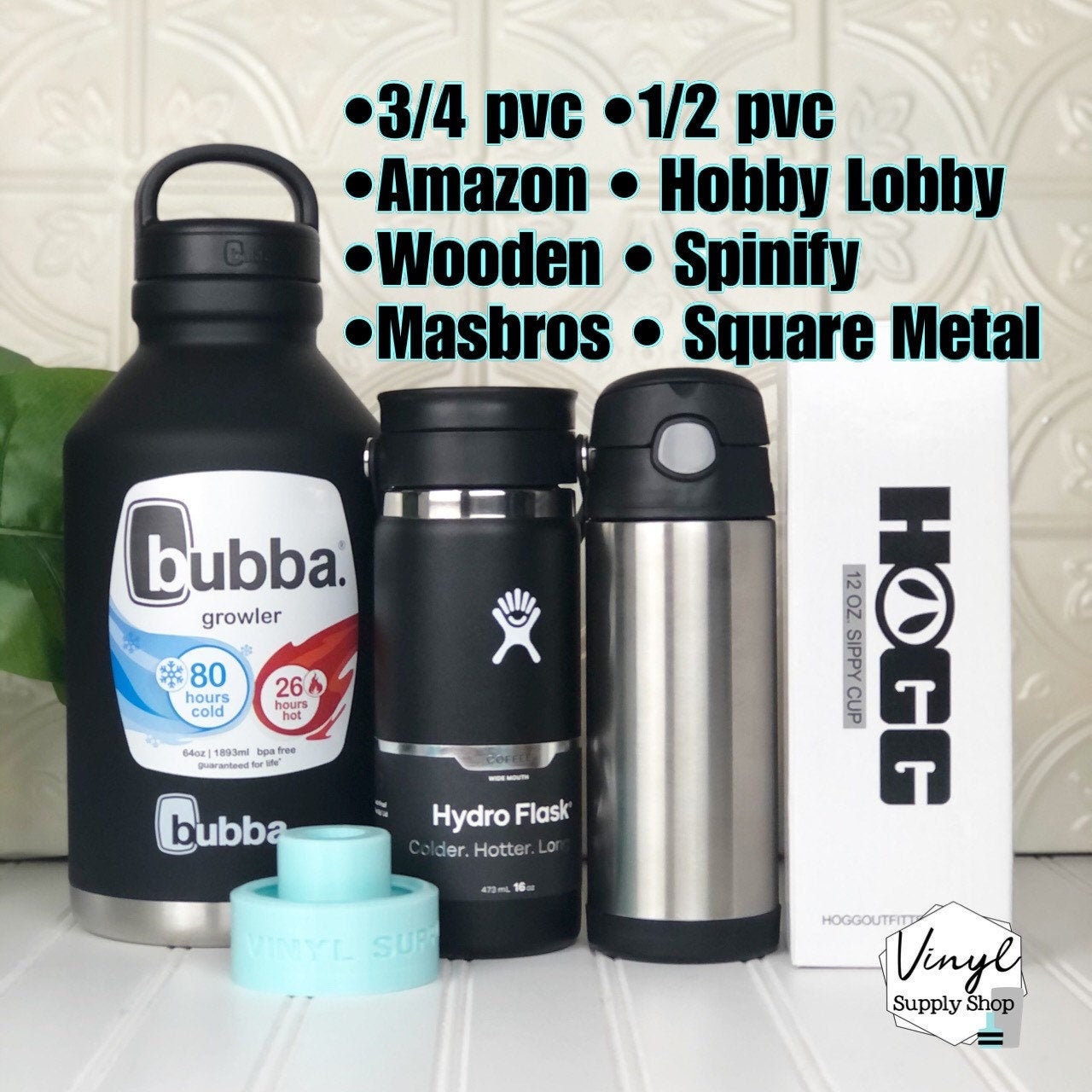 Masbros Wide Mouth Hydroflask Bubba 40 oz 64oz HOGG Sippy Cup 10 & 12 oz Cup Turner Insert Adapter 3d Printed Hub #26
