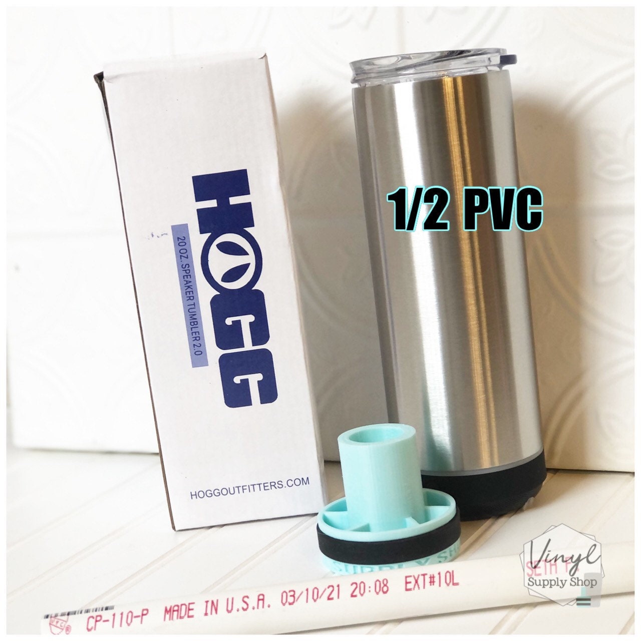 Wireless Speaker Tumbler 2.0 Hogg/Stainless Steel Depot 22oz Bottle Adapter Hub for your CupTurner Glitter Epoxy Attachment 1/2 PVC #47