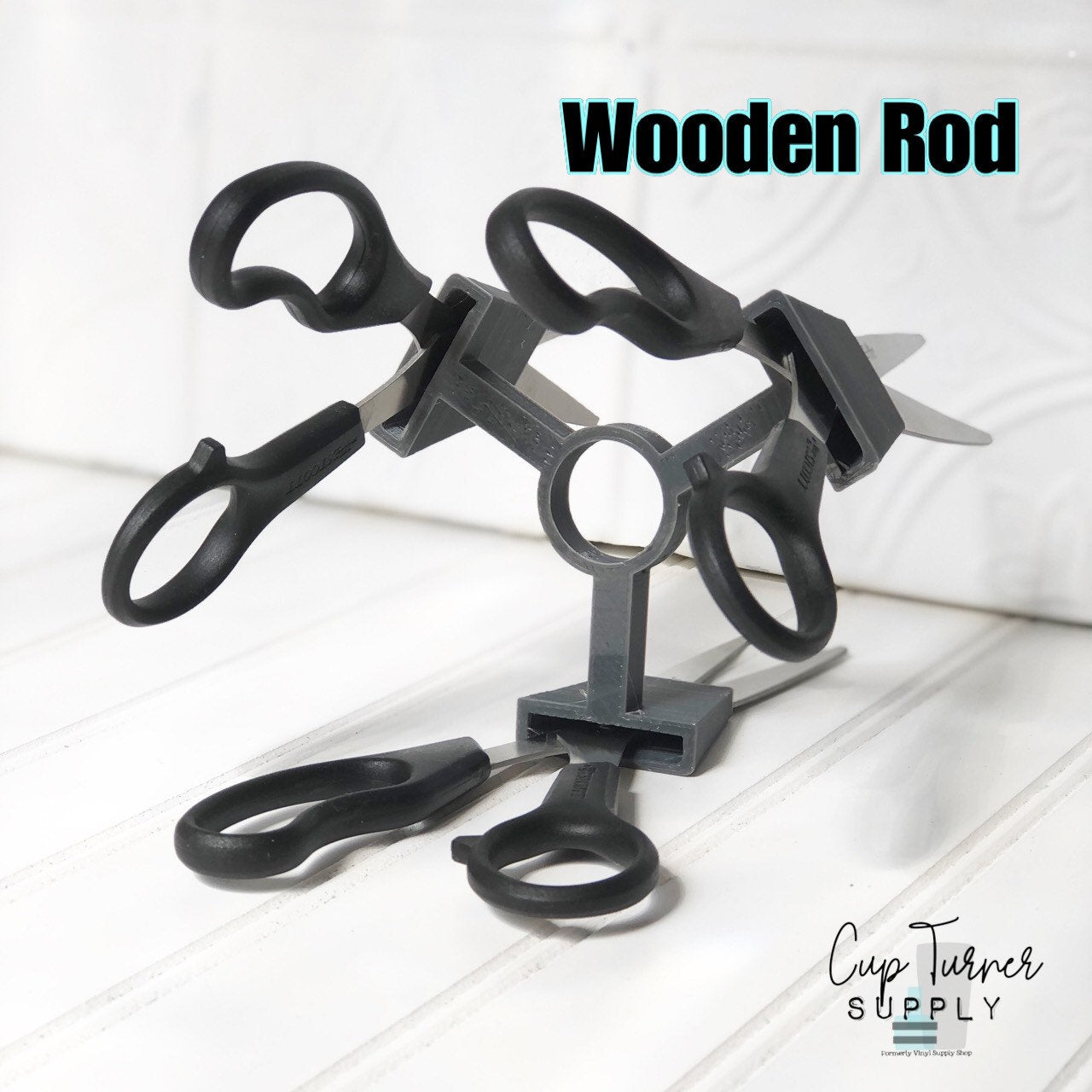 Wooden Rod Multi-Scissor Adapter for your CupTurner Drying Rack Glitter Epoxy to Make Personalized Scissors Westcott