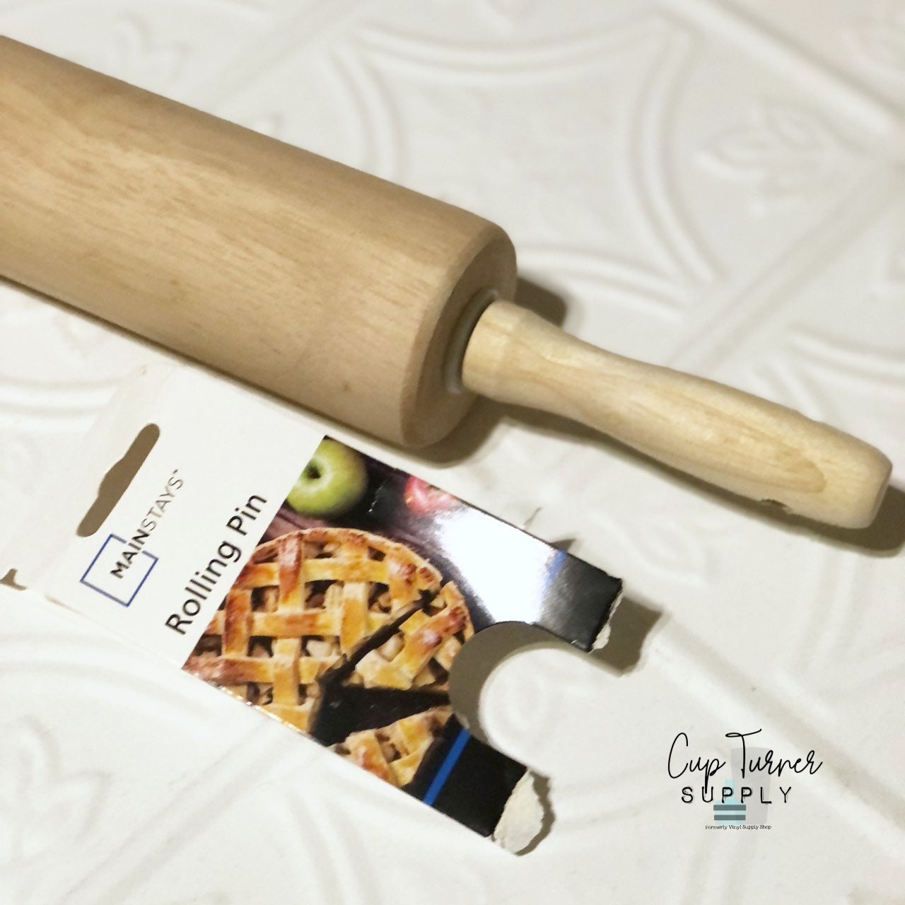 Rolling Pin Manual Hand Turner Decal Placement Helper (Non-Slip Base) Mainstays Walmart Brand Rolling Pin NOT INCLUDED