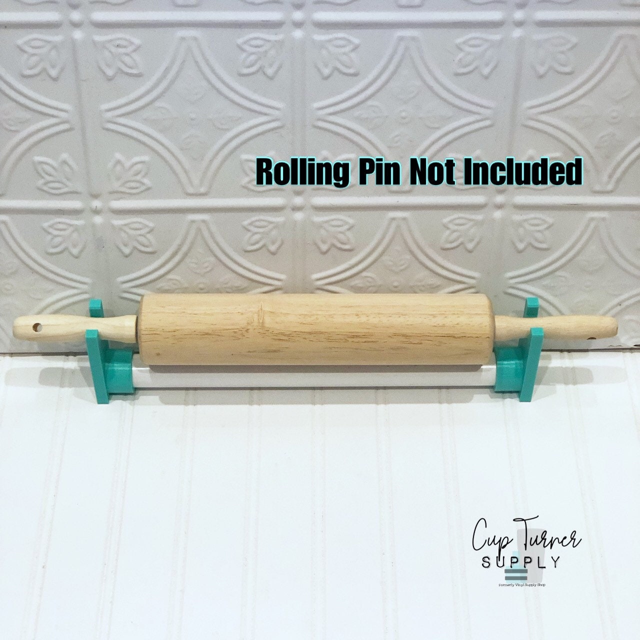 Rolling Pin Manual Hand Turner Decal Placement Helper (Non-Slip Base) Mainstays Walmart Brand Rolling Pin NOT INCLUDED